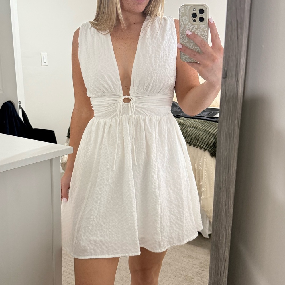 White mini dress